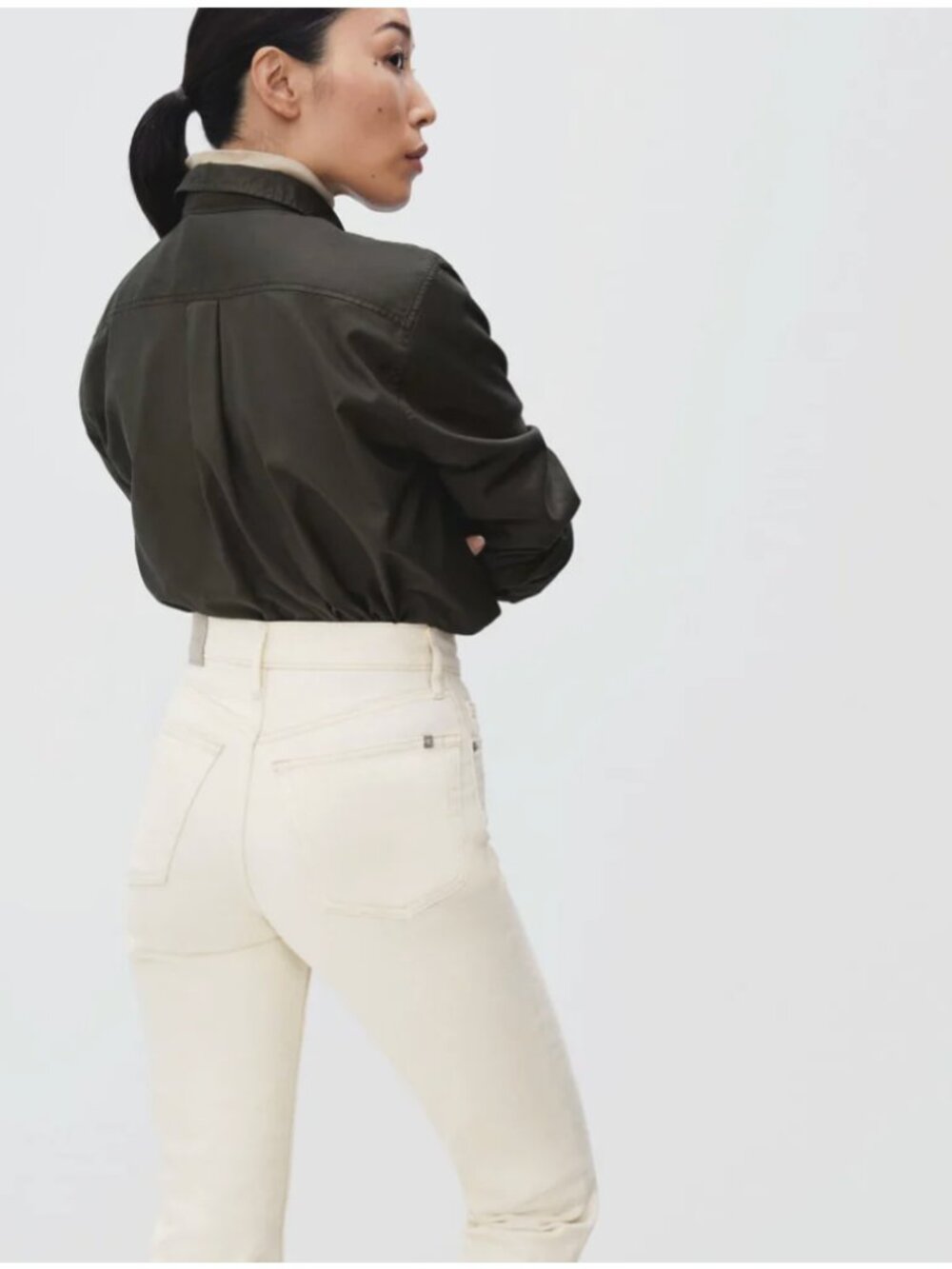 Everlane Cheeky Straight Leg Jeans Ecru Cream Size 29 High Rise